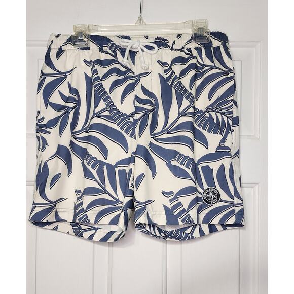 ORIGINAL PENGUIN‎ Palm Leaf Swim Shorts BARELY BLUE Size M - Picture 1 of 6